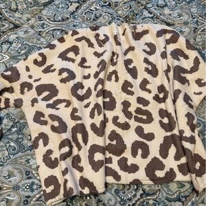 POL Cream and Brown Animal Print Knit